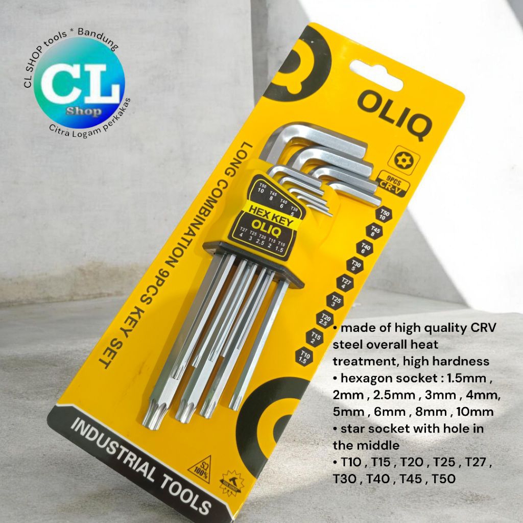 ยาว COMBINATION L KEY ชุด 9 ชิ้น oliq star hole & hex 9 PC 2 มิลลิเมตร 2.5 มิลลิเมตร 3 มิลลิเมตร 4/5