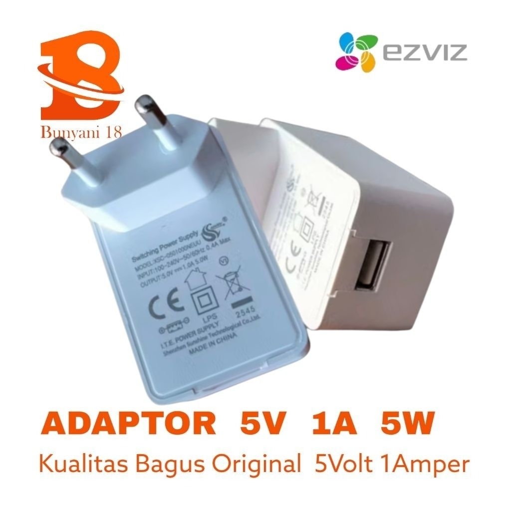 CHARGER ADAPTER POWER SUPPLY PSU สําหรับ EZVIZ 5V 5 VOLT 1A 1 CAMPER ORIGINAL CAN ALSO BE USED สําหร