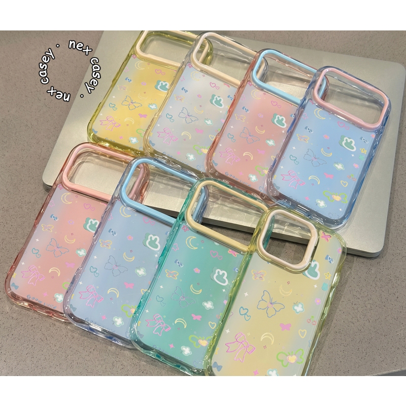 2 IN 1 สี MACAROON กรณี BUTTERFLY MOON สําหรับ VIVO Y02 Y03 Y04 Y05 Y15S Y16 Y17 Y17S Y19S Y20 Y21 Y