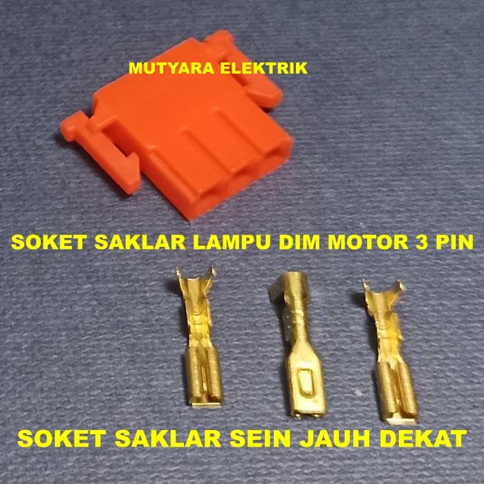 TOMBOL 3 Pin Socket Turn Signal Light Button 3 Pin Motorcycle Dim Light Switch Socket 3 Pin Switch K