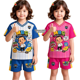 setelan jersey anak-anak/mbg buahlil ganteng/MBG/mbg/buahlil/set kaos anak-anak lengan pendek celana pendek/unisex