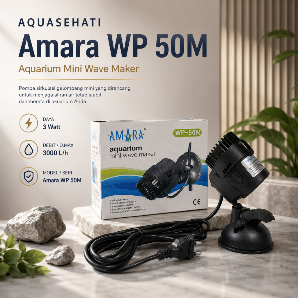 Amara WP-50M เครื่องทําคลื่นขนาดเล็ก เครื่องทําคลื่นตู้ปลา WAVEMAKER WP 50 M