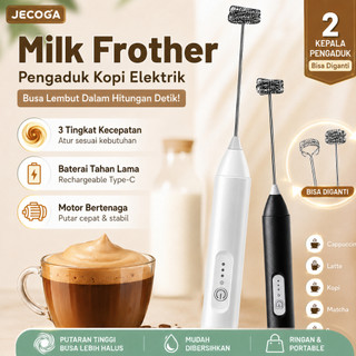 JECOGA hand Mixer Mini Elektrik Pengocok Telur Pembuih Susu Milk Frother Kopi Charger Type C Portable 3 Kecepatan