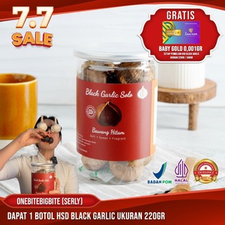 HSD Black Garlic Solo 220 Gr 7-15 Hari BPOM Halal Fermentasi 90 Hari ( Bawang Hitam Tunggal)