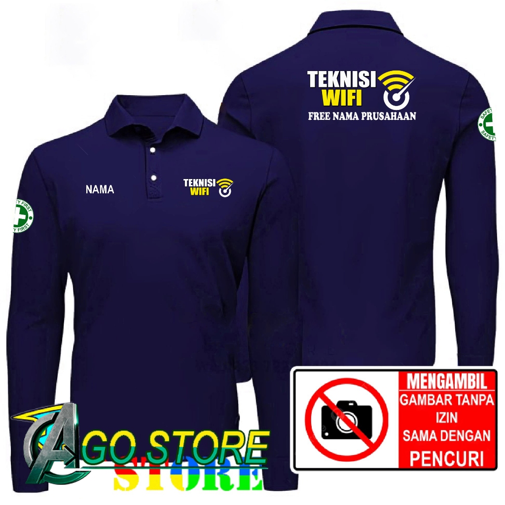 เสื้อยืดคอปกโปโล WIFI TECHNICIAN เสื้อยืดคอปก - ฟรี NAME และ PRUSIHAN DIGITAL SCREEN PRINTING DTF - 