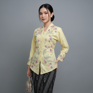 Kebaya Encim Bordir Warna Motif Bunga Cantik - Kebaya Kondangan Wanita Modern - Kebaya Wisuda