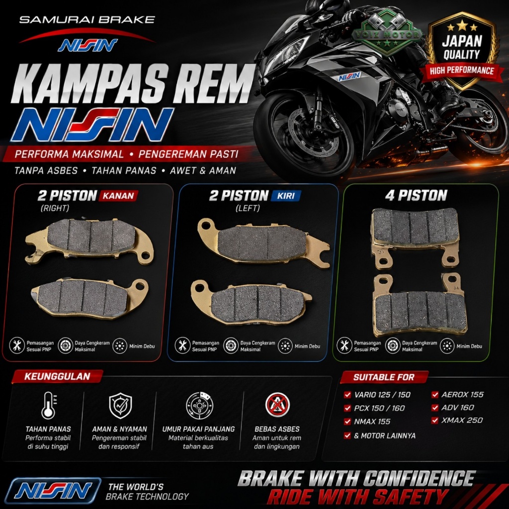 ผ้าเบรค 2P ขวา 2P ผ้าเบรคลูกสูบซ้ายและขวา 4P 2P ผ้าเบรครถจักรยานยนต์สากลขวาหรือซ้าย