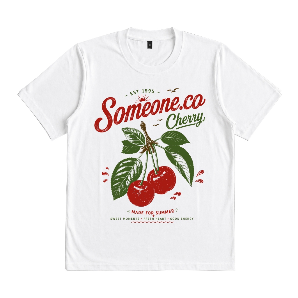 Someone T Shirt 495D Cherry White