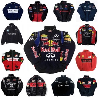 [SHIP IN 24H] Jaket Racing Vintage Pria F1 Coat Long Sleeve Windproof Bordir Premium Unisex Jacket Varsity Streetwear With Zipper