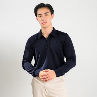 SANVANINA CUBA Upper Zip Long Polo Shirt | Polo Zipper Pria | Kaos Lengan Panjang Pria | Polo Modern Fit PC-07