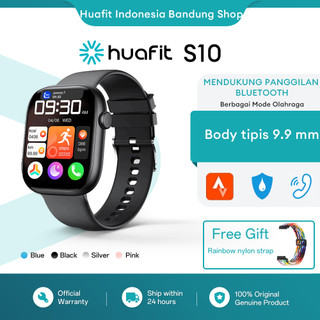 [New] Huafit S10 Smartwatch Strava Baru Original 9,1mm Tipis Telepon Bluetooth Running Pace Pemantauan Kesehatan IP68 Waterproof Alarm Smart Watch 1,83 Inci Smartwatch Pria Wanita