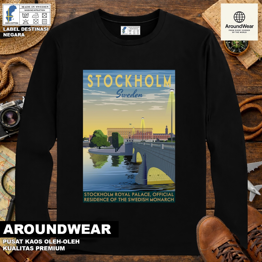 เสื้อยืด LONG-SLEEVED BY SWEDEN 47 พร้อมแท็ก ASAL SWEDEN SOUVENIR ของขวัญพรีเมี่ยม