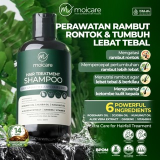 MOICARE Hair Treatment Shampoo Hair Growth & Anti Hair Loss Perawatan Rambut Rontok Penumbuh Rambut Sehat Lebat Mengatasi Rambut Kering & Rontok dengan Ginseng Extract Rosemary Oil Aloevera Vit E