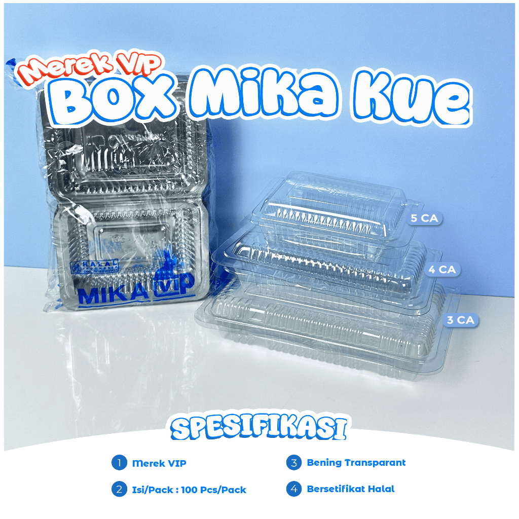 [100 ชิ้น] เค้กพลาสติก VIP Mica ขนาด VX-3 CA VX-4 CA VX-5 CA / ฟองน้ํา Mica / Mica หนา