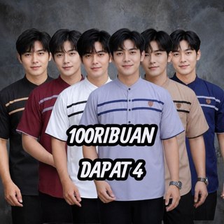 100 RIBU DAPAT 4 BAJU KOKO KURTA LIS DADA FULL KATUN M L XL XXL XXXL
