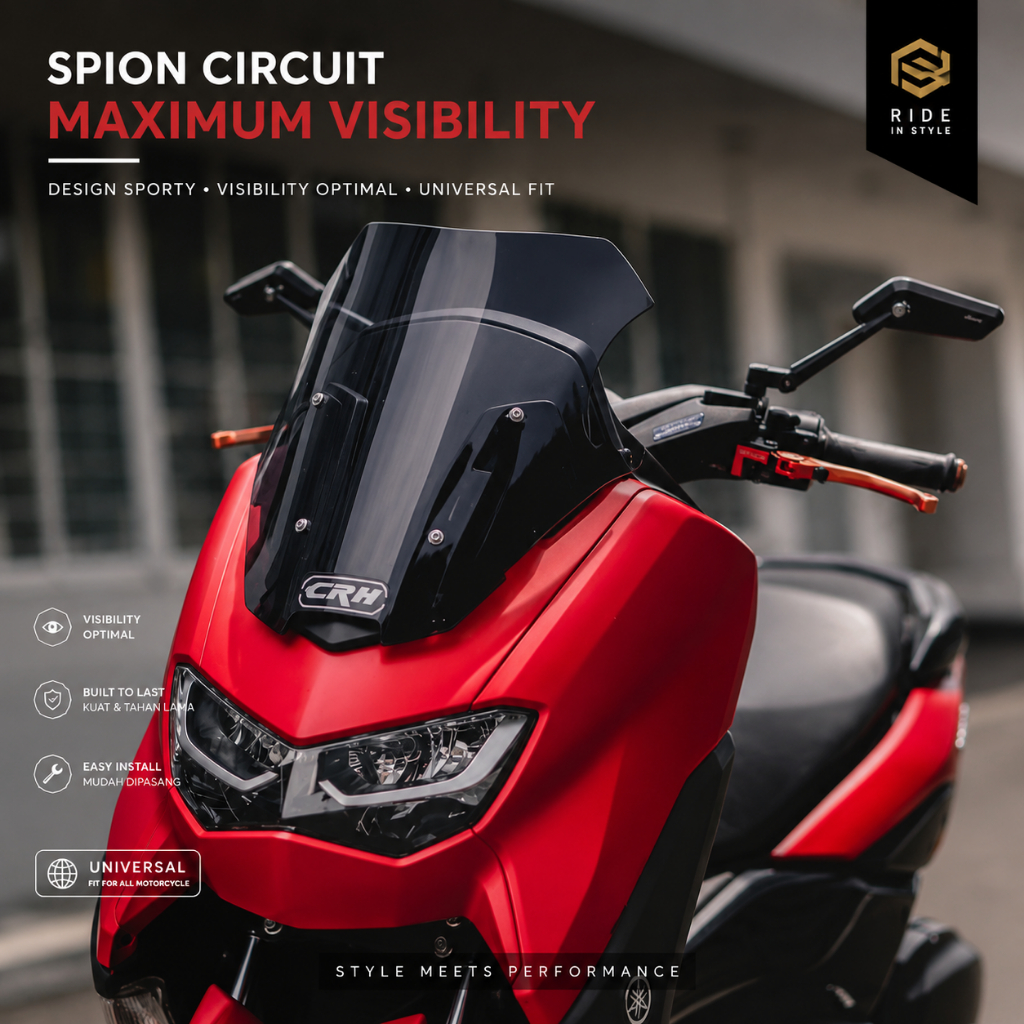 กระจกวงจรสากลสําหรับ Nmax Xmax Aerox Lexi Vario Adv Pcx Vespa CB CBR Ninja Vixion Gsx Mt25 ฯลฯ