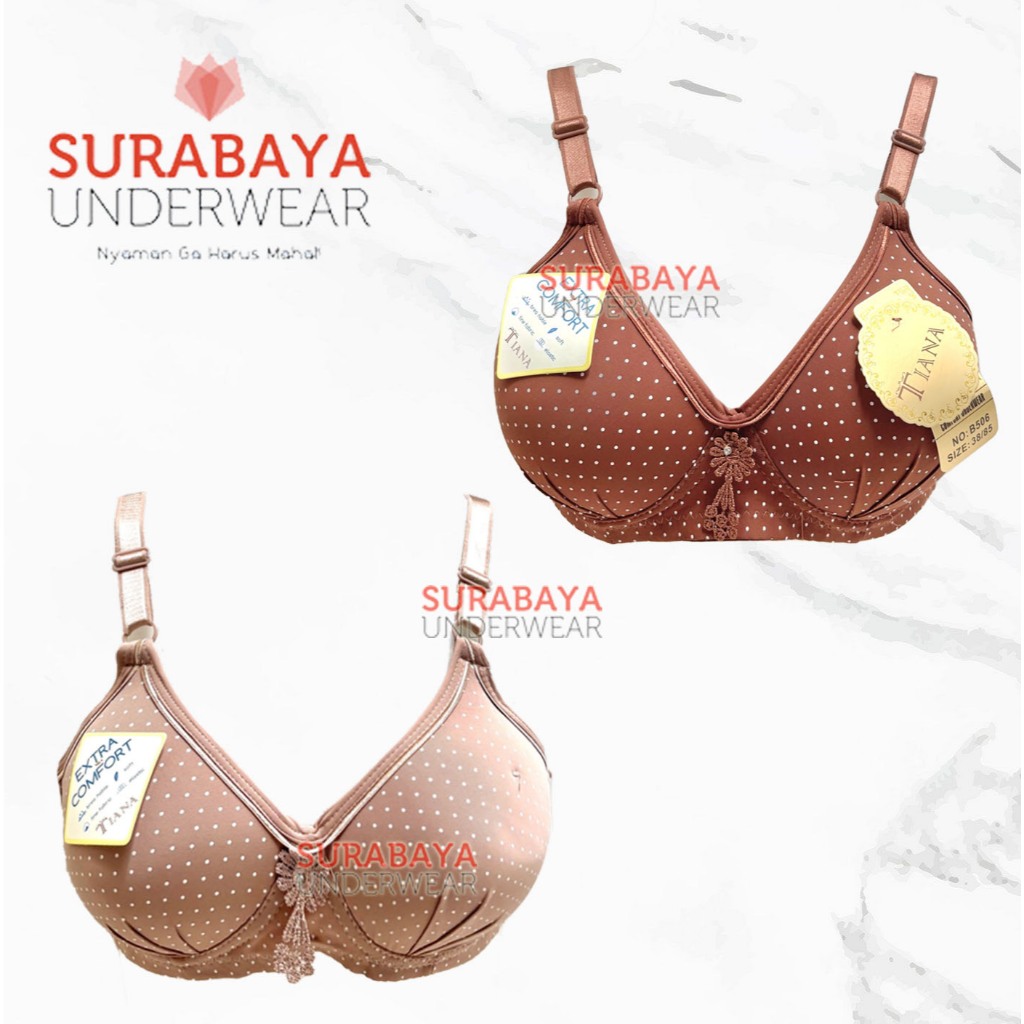 TIANA BRA / BH BINTIK TIANA THIN โฟมไม่มีลวดตะขอ 3 ถ้วย B