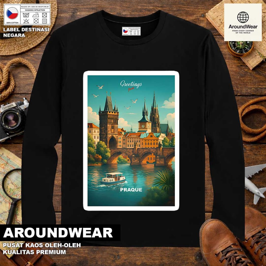 เสื้อยืด LONG-SLEEVED โดย CZECH 11 พร้อมแท็กที่ผ่านมาศล CZECH REPUBLIC SOUVENIR ของขวัญระดับพรีเมียม