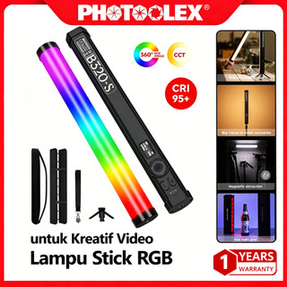 PHOTOOLEX B320S Lampu Tabung RGB Magnetik Lampu Isian Meja Fotografi Potret Syuting luar ruang