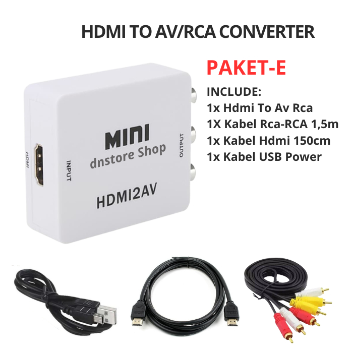 สาย HDMI TO AV/RCA + HDMI 1.5M + สาย RCA 3 RCA - 3 RCA 1.5M