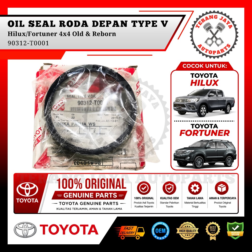 ซีลน้ํามันล้อหน้าเดิม Type V Hilux/Fortuner 4X4 4WD 90312-T0001