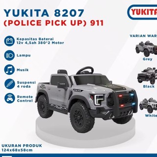 Mainan Mobil Aki Anak Mobil Polisi Yukita 8207 Police Pick up Mobil Polisi