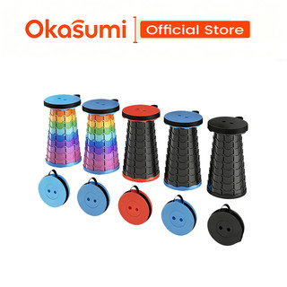 Okasumi Bangku Teleskopik Bangku Luar Ruangan Tinggi Bisa Diatur Kursi Lipat Outdoor Kuat 150kg Kursi Lipat Plastik Camping Anti Selip Kursi Lipat Portable Mini