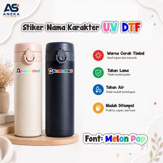 Stiker Nama / Stiker Timbul / Sticker Aesthetic / Stiker Lucu / Tumbler / Tempat Pensil / Motif Karakter