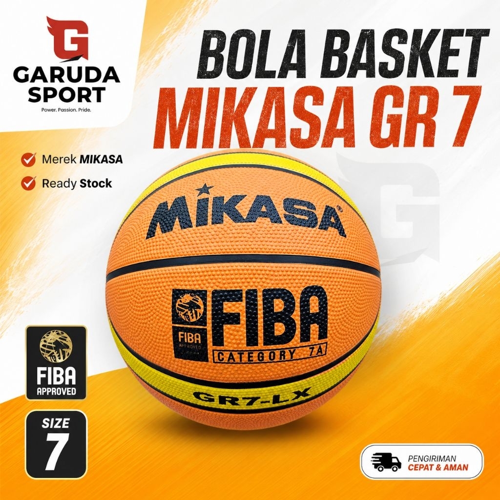 Mikasa GR 7 Original Size 7 Basketball – FIBA ได้รับการอนุมัติ Merah