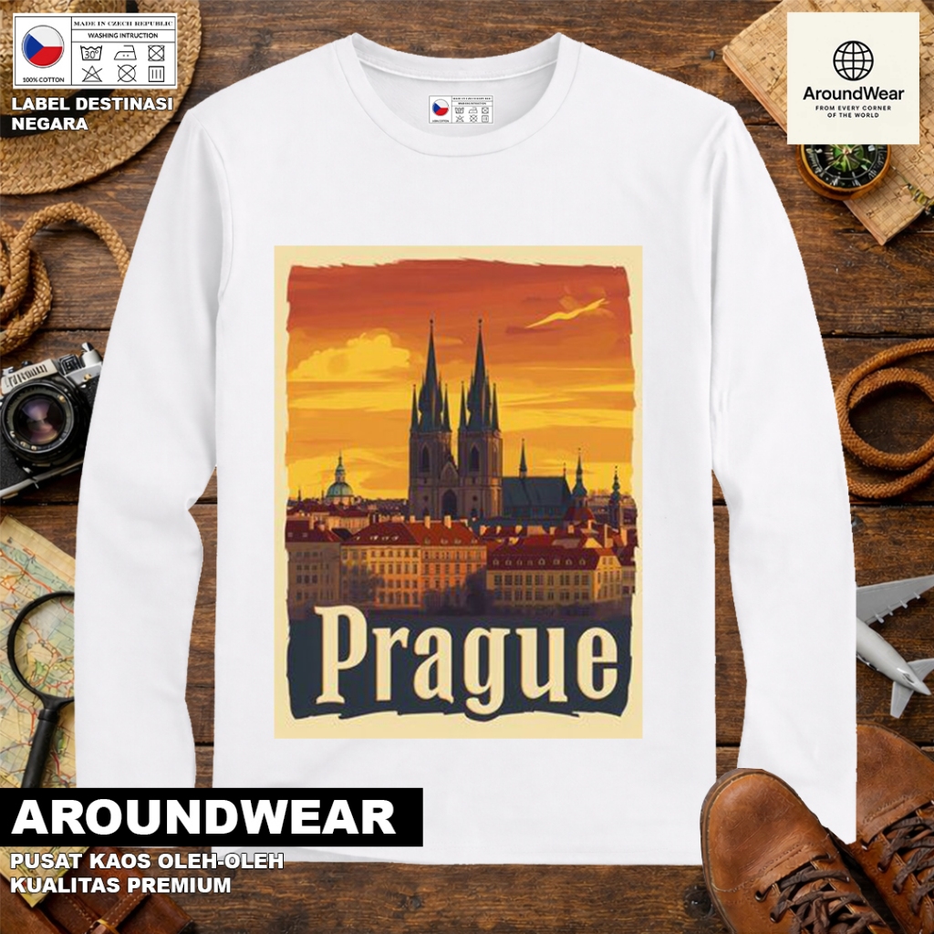 เสื้อยืด LONG-SLEEVED BY CZECH 20 พร้อมแท็กที่ผ่านมาศล CZECH REPUBLIC SOUVENIR ของขวัญระดับพรีเมียม