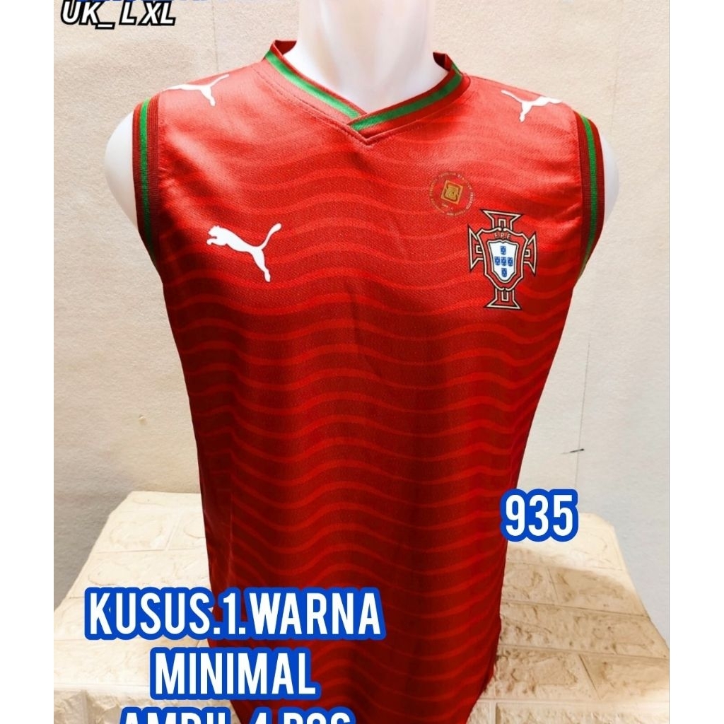 SINGLET COUNTRY FOOTBALL P14L4 DUNI4 POR TU G4L PRINTING JERSEY PREMIUM ADULT L XL