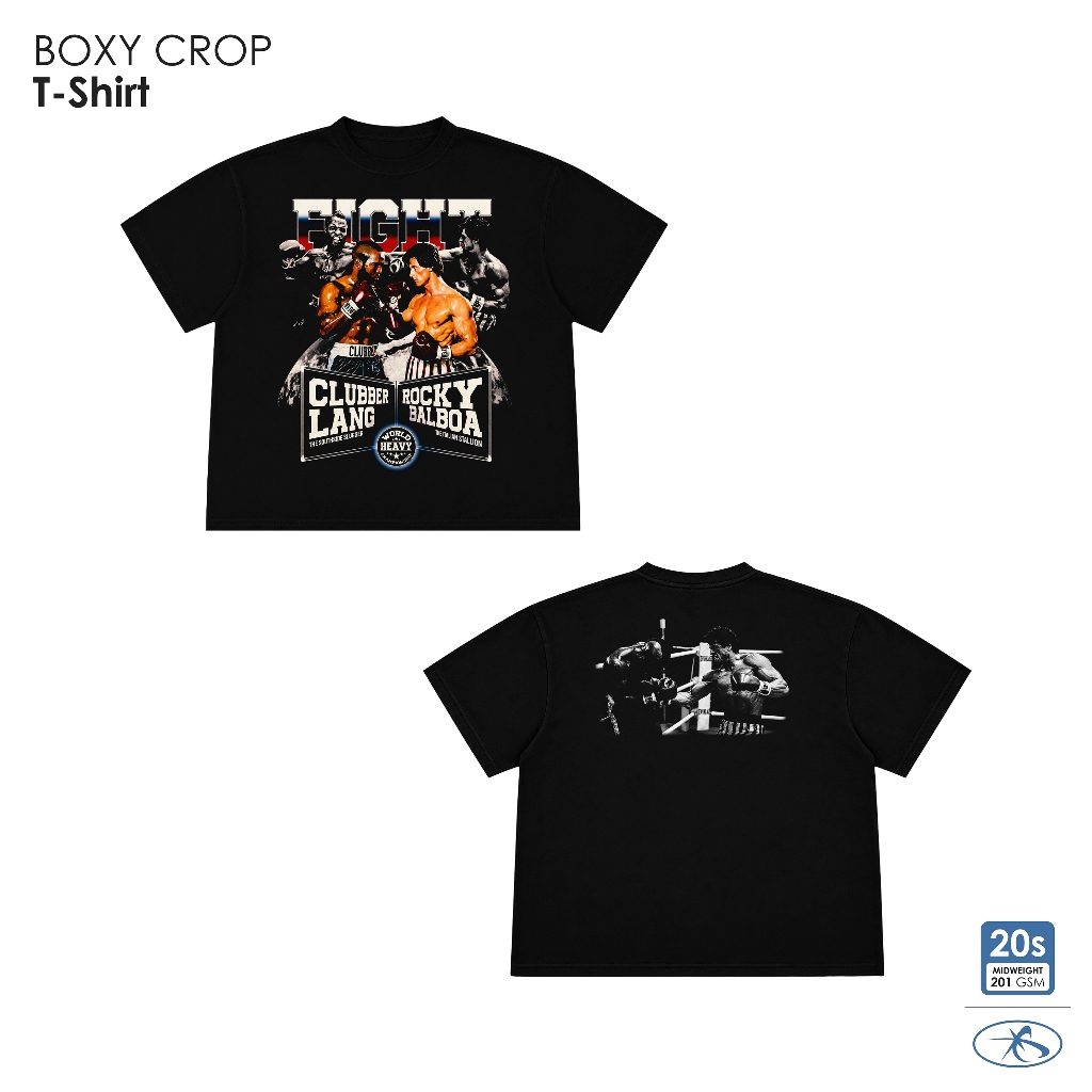 FCKNG.B | Boxy เสื้อยืดขนาดใหญ่ 20s Movie Series แรงบันดาลใจ Rocky VS Clubber Y2K