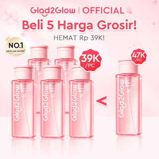 [Paket 5PCS]Glad2Glow Micellar Water 300ml cleansing oil cleansing balm micellar centella salycilic acid remover pembersih double cleansing pembersih make up make up remove cleanface facial wash Menghilangkan jerawat Penghapus riasan g2glow official store