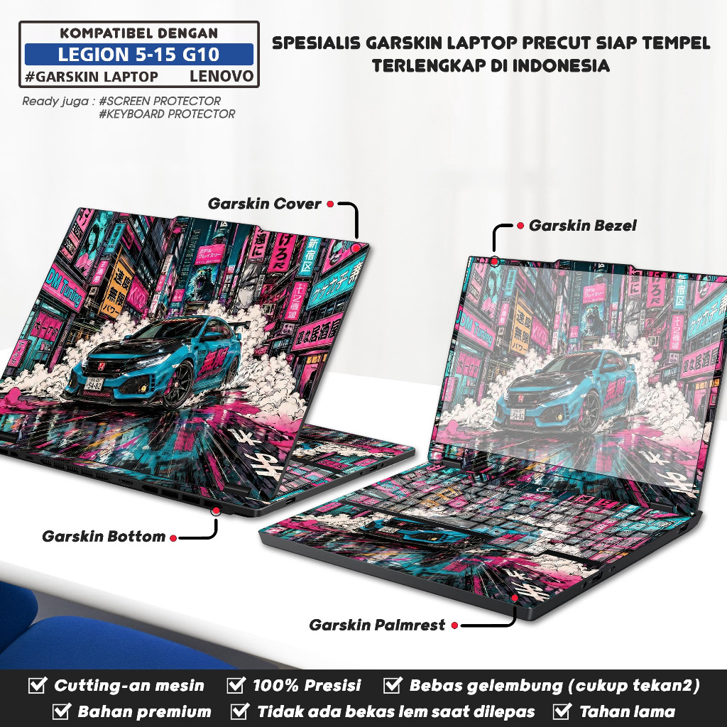 Precut Garskin สติกเกอร์แล็ปท็อปผิว Perfect Fit ใช้งานร่วมกับ Lenovo Legion 5 5i-15 15IRX10 Gen 10 F