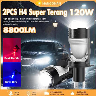 MANGOMAN 2PCS Lampu LED Mobil Two Color 24SMD 100W 6000K H4 Super Terang Lampu LED 30000LM Untuk Headlight / Fog Lamp Turbo Lampada 12V