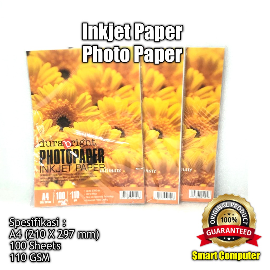 Durabright กระดาษภาพถ่าย Inkjet Paper Ultimate (A4 110GSM)