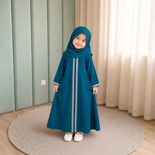 Faheera Abaya Medina Sabrina Anti Uv / Dress Gamis Anak Syari Bordir Sabrina Premium Anti Uv 6-11 Tahun