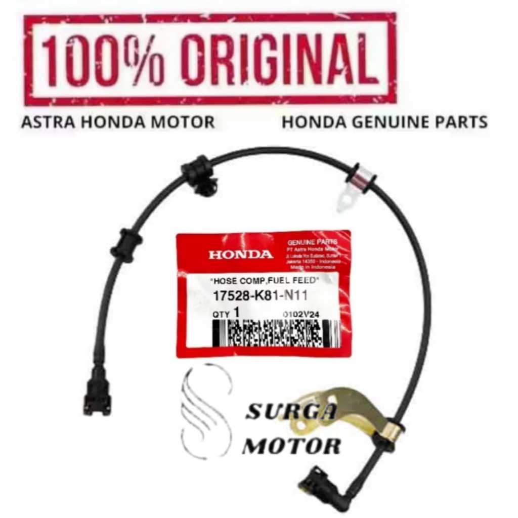 Honda BeAT eSP K81 2016 2017 2018 2019 2020 รถจักรยานยนต์การใช้ท่อ 17528K81N11 17528-K81-N11 ท่อ Com