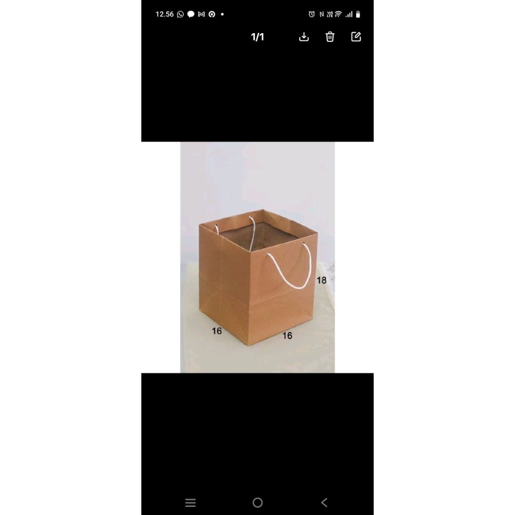 ถุงกระดาษ 16x16x8 พร้อมสกรีน 1 ด้าน 1 สี