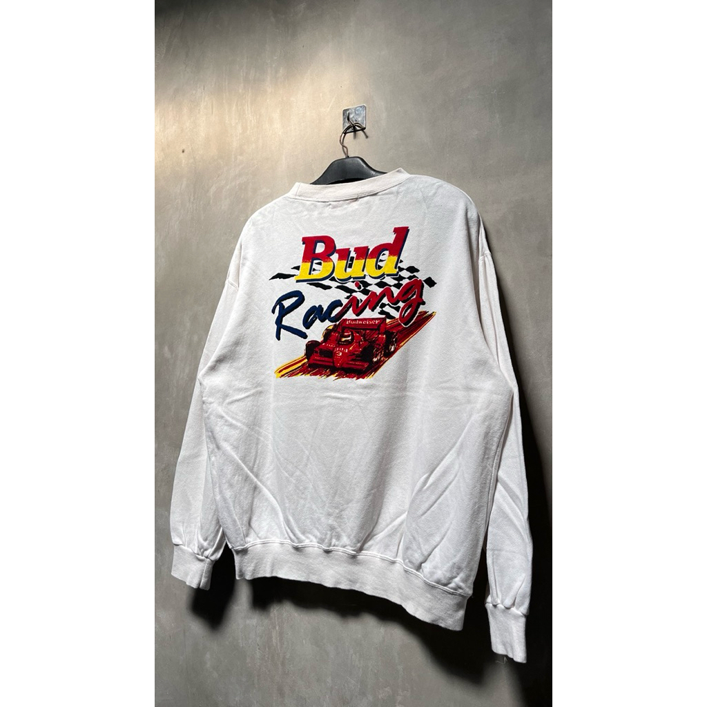Vtg 90s Budweiser Racing Sweatshirt Crewneck