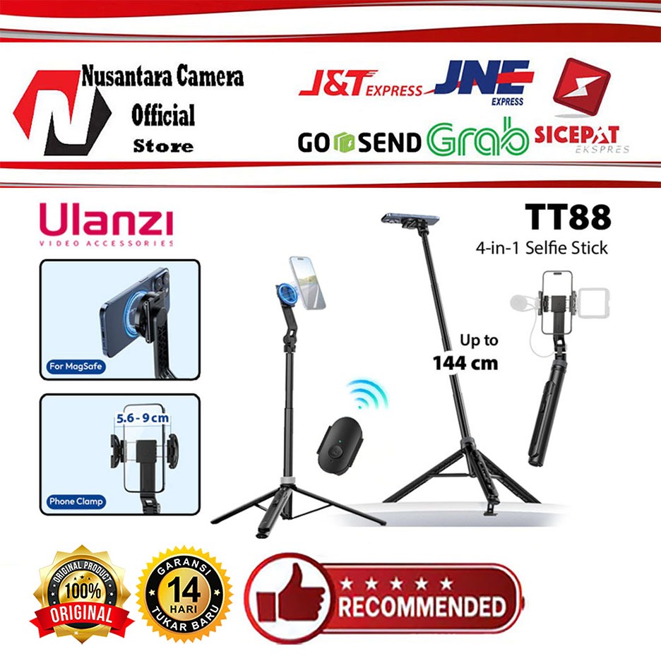 Ulanzi TT88 โหมด 4-in-1 MagSafe Overhead ขาตั้งกล้อง Selfie Stick แบบพกพาสําหรับสมาร์ทโฟน HP T111 รั