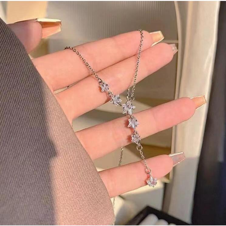 พระเจ้าช่วย! Jewelry.Shop - สร้อยคอผู้หญิงดาวห้อยสีเงินหรูหรา KS133
