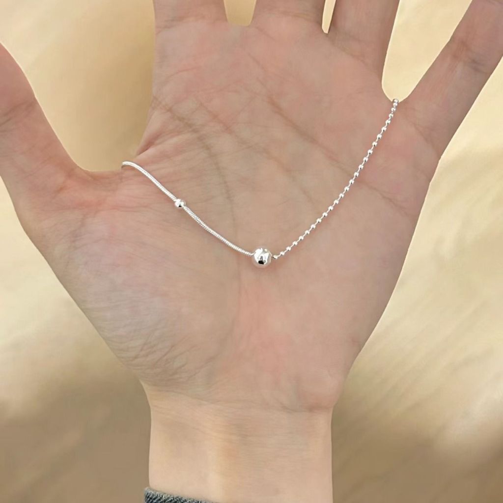 พระเจ้าช่วย! Jewelry.Shop - สร้อยคอเงินผู้หญิงผสมจี้ทรงกลม KS073