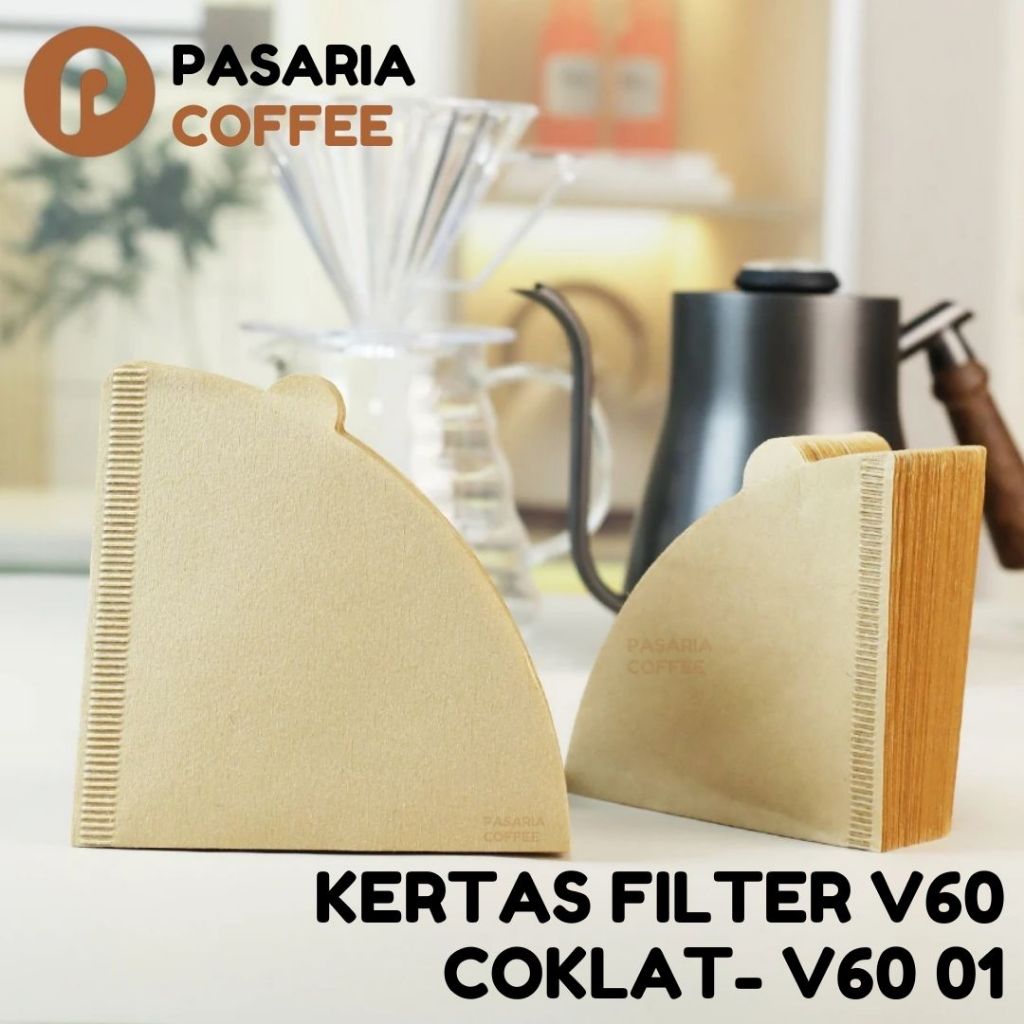 V60 กระดาษกรองกาแฟสีน้ําตาล กระดาษกรองกาแฟ สีน้ําตาล (V60 01 – 40 ชิ้น)