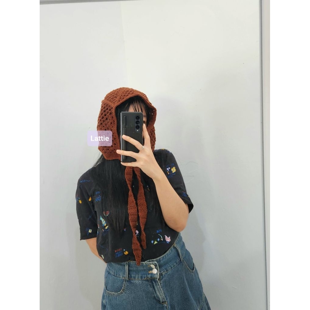 HANDMADE GRANNY SQUARE BANDANA BEANIE HAT/BEANIE GRANNY SQUARE/KNITTED HAT/CUTE HAT