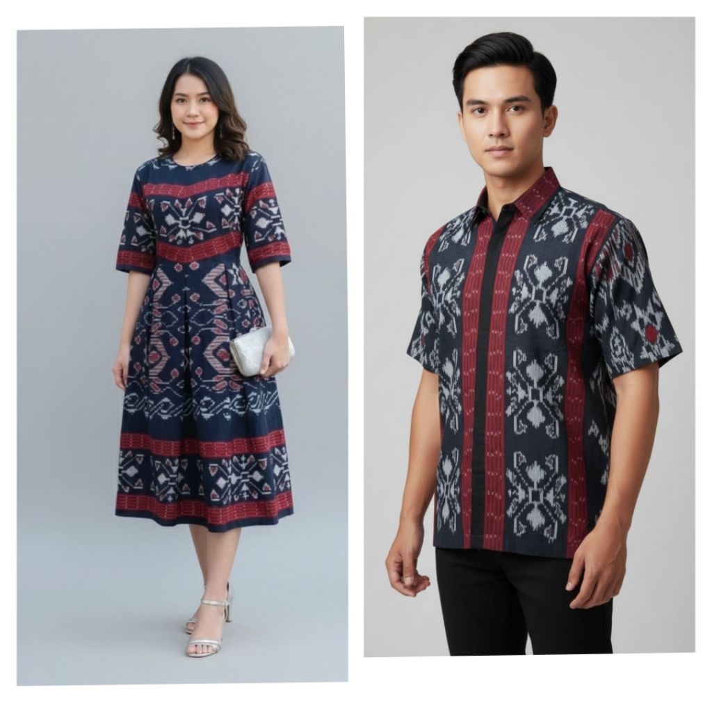 KEMEJA WOVEN COUPLE CLOTHES - JEPARA WOVEN UMBRELLA DRESS - PARTY DRESS - SHORT-SLEEVED WOVEN SHIRT 