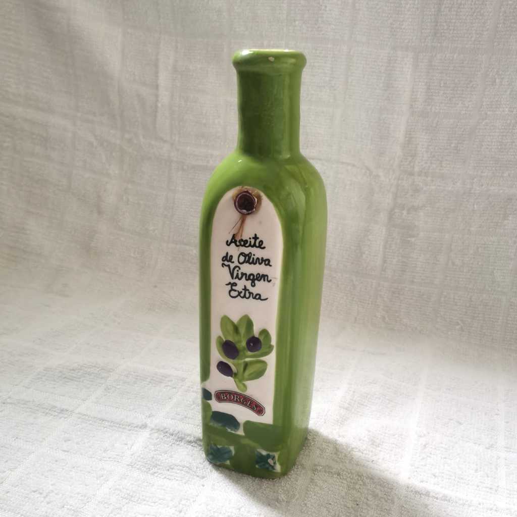 ขวดน้ํามันมะกอกเซรามิกตกแต่ง Borges วาดด้วยมือในสเปน Preloved