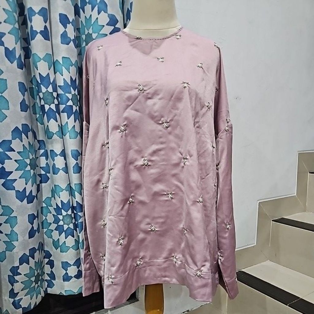 เสื้อปัก Lilac Navy & Navy Jumbo Big Size uk. จัมโบ้ แอล 144