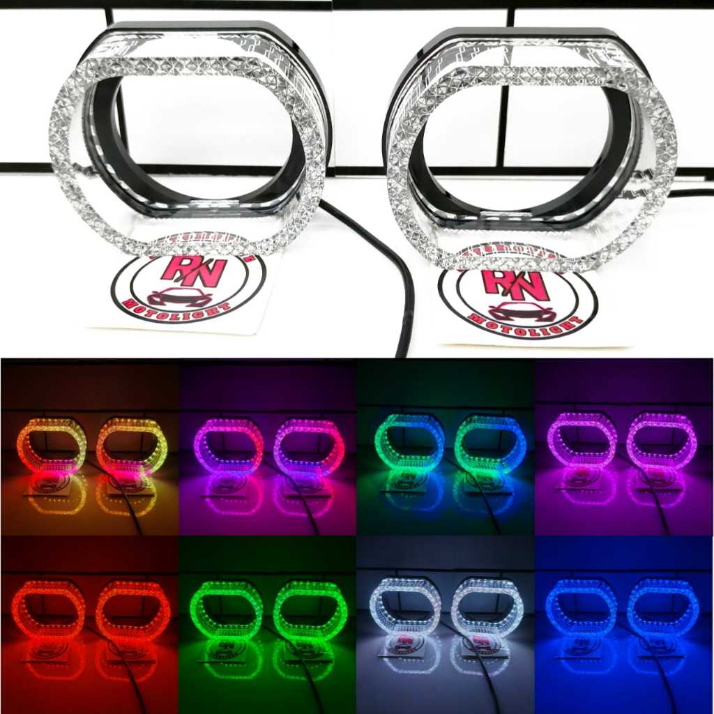5D RGB อะคริลิค BiLED BMW 2.5 In & 3 In Crystal Shroud Ring – Apps Control 210+ โหมดพรีเมี่ยม