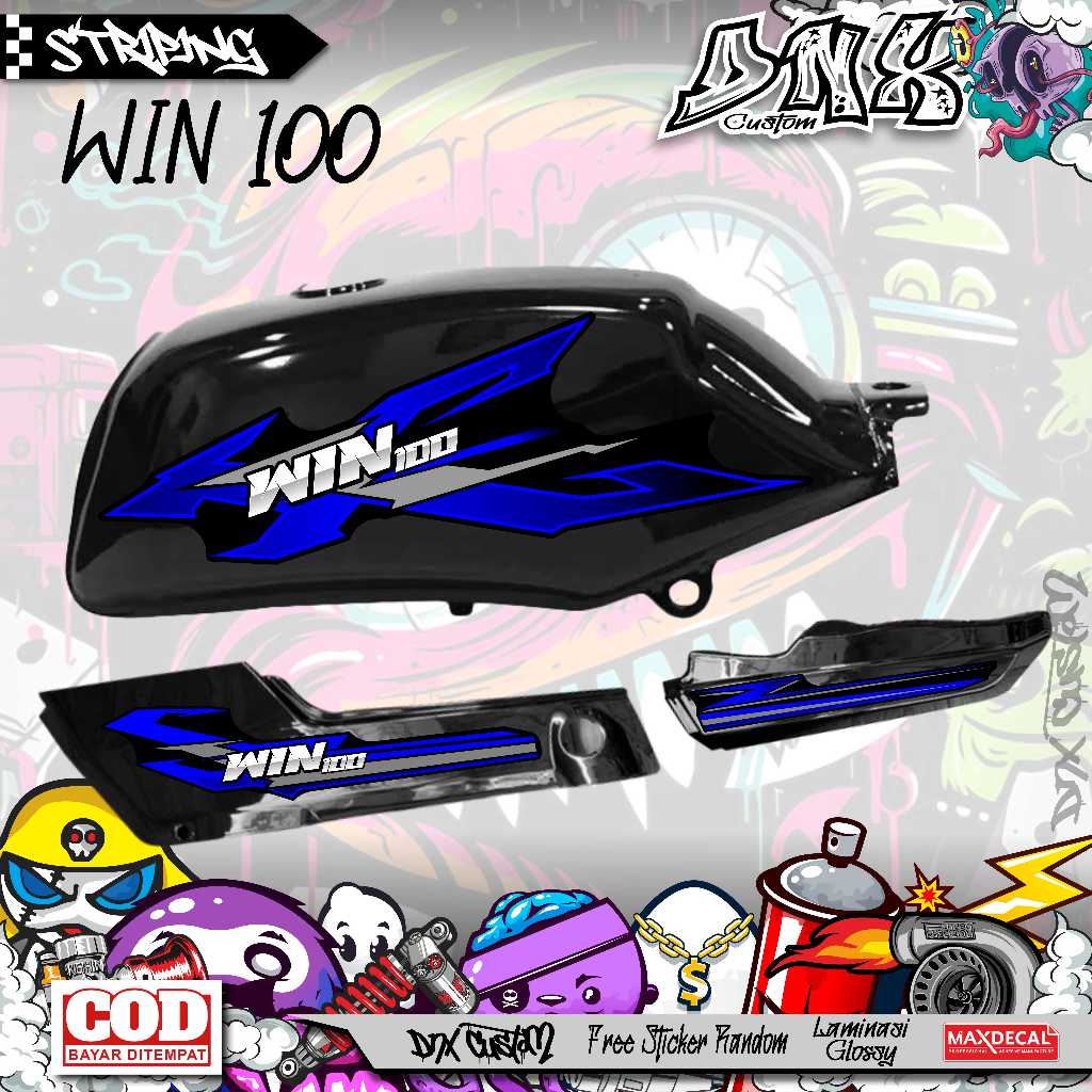 HONDA WIN 100 KD59 สติ๊กเกอร์หลากหลายแถบ